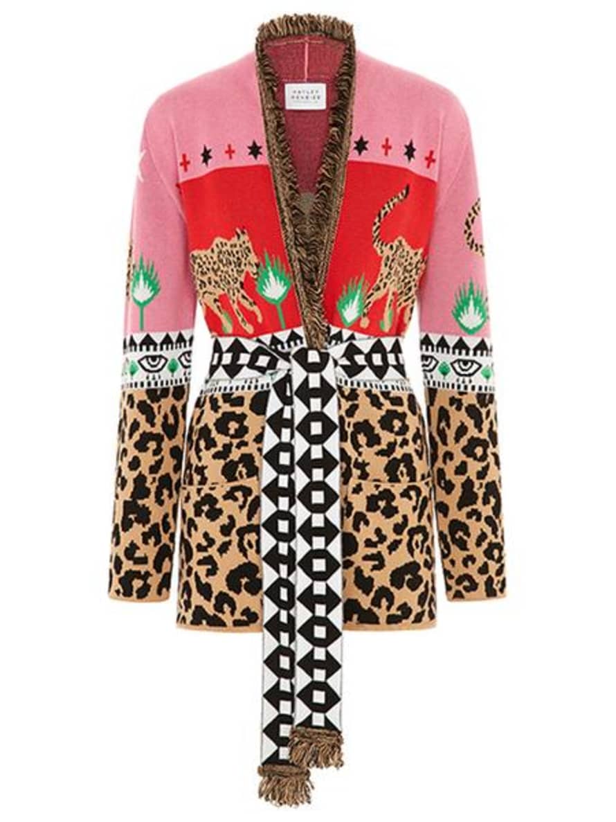 Hayley Menzies Red & Pink Leopardess Short Cardigan