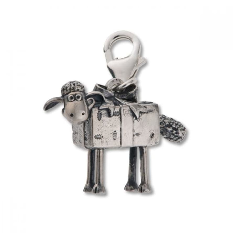 LICENSED TO CHARM Classic Christmas  Shaun The Sheep Sterling Silver Charm