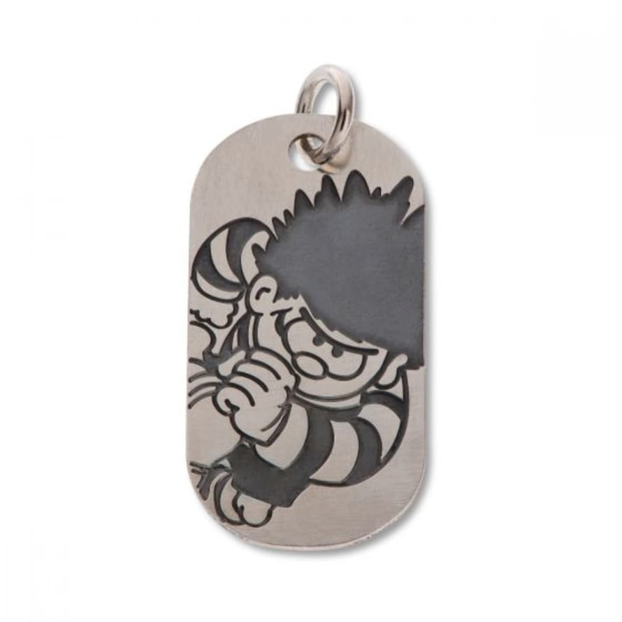 LICENSED TO CHARM Running Dennis The Menace Beano Sterling Silver Rectangular Mini Tag