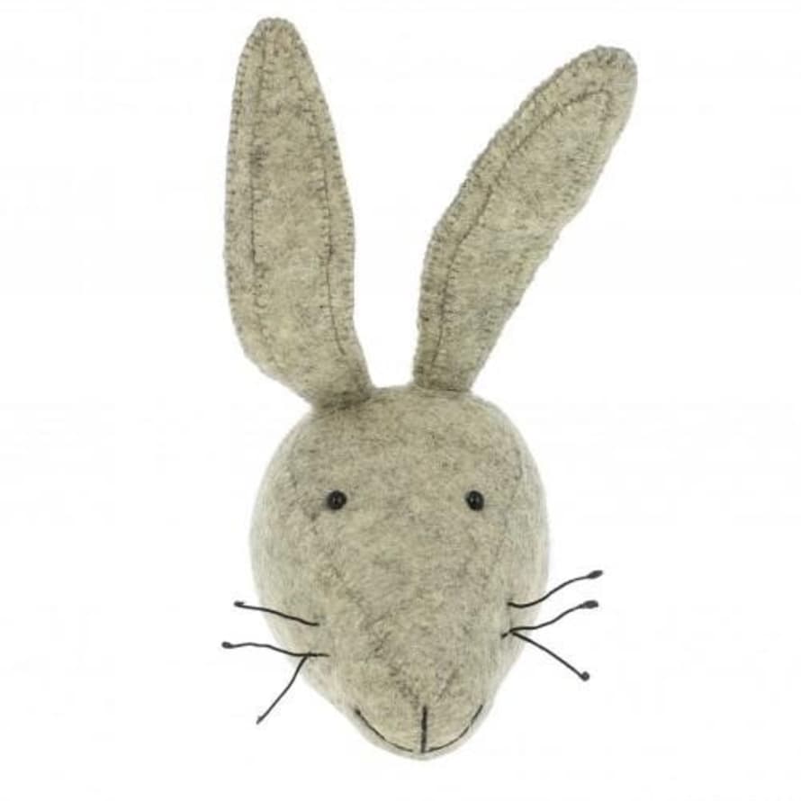 Fiona Walker England Grey Hare Head Wall Decoration