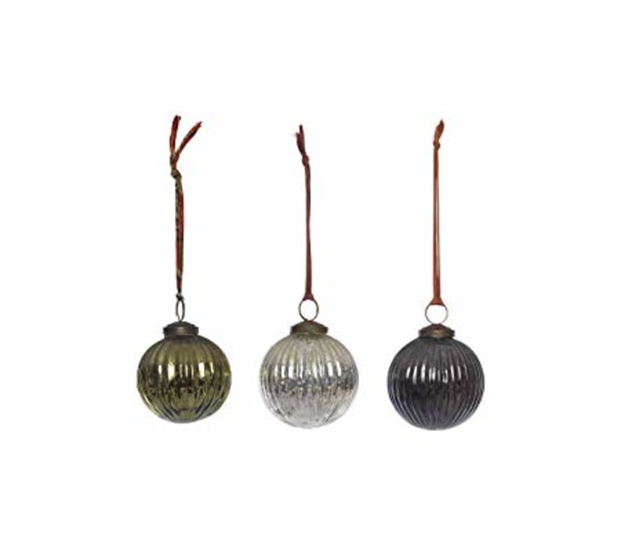 Nkuku Mixed Colors Large Set Of 3 Zanti Baubles