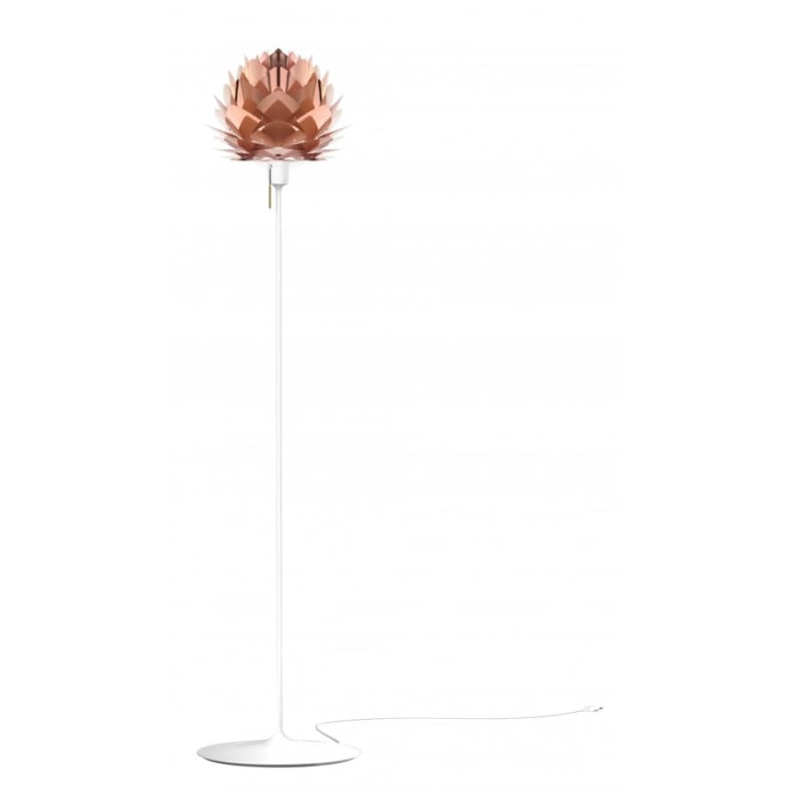 UMAGE Mini Copper Silvia Floor Lamp with White Santé Stand