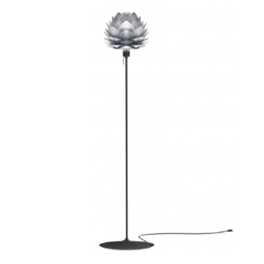 UMAGE Mini Steel Silvia Floor Lamp with Black Santé Stand