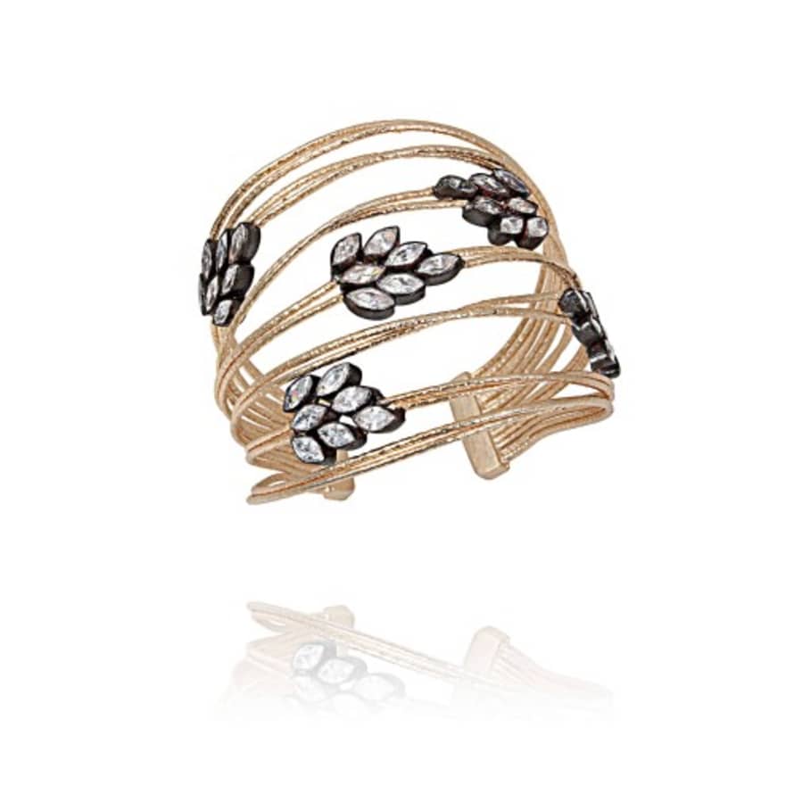 Atelier Mon Zirconia Gold Carbon Multiline Cuff