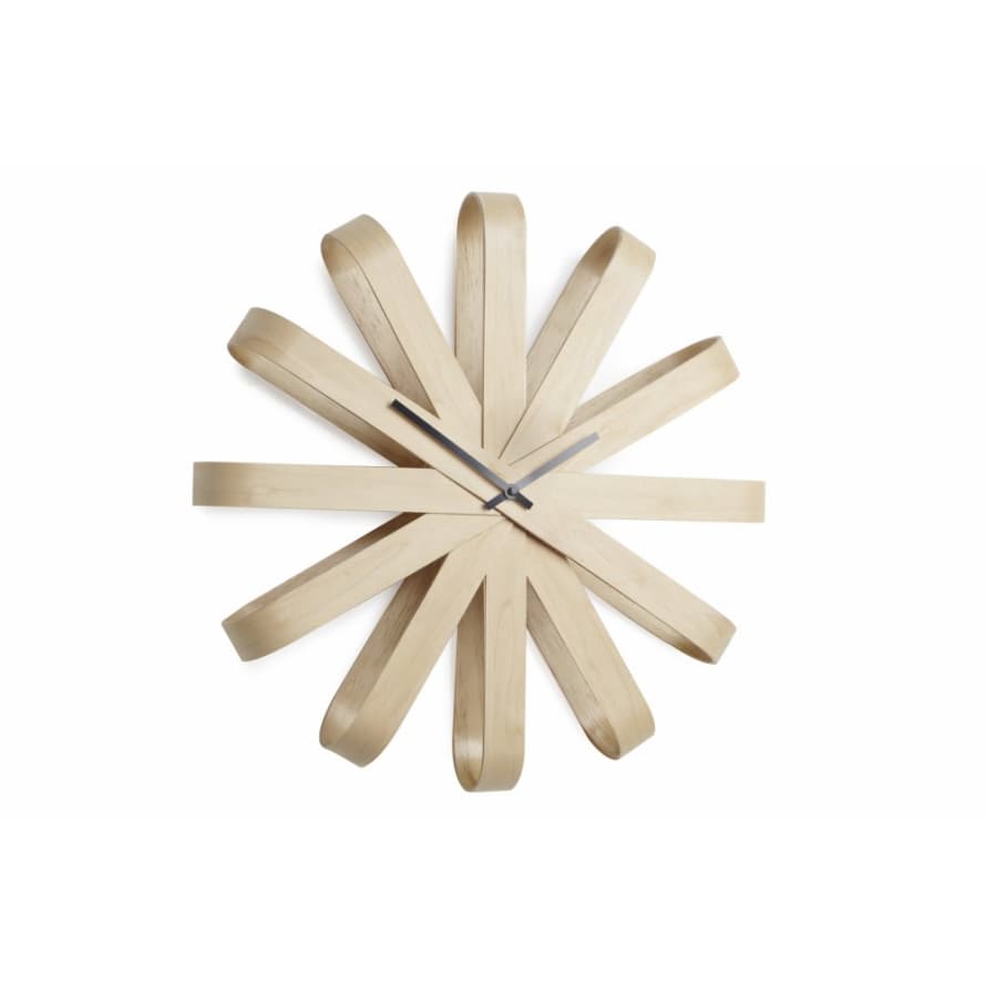 Umbra Natural Ribbonwood Wall Clock