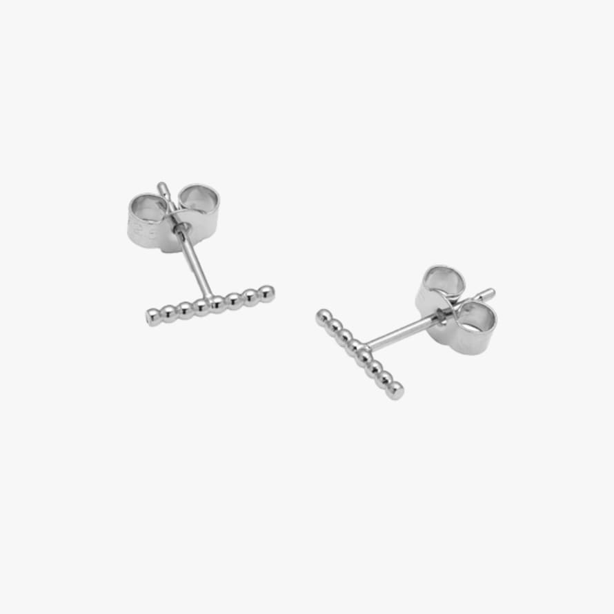 MYIA Silver Ball Bar Stud Earrings 