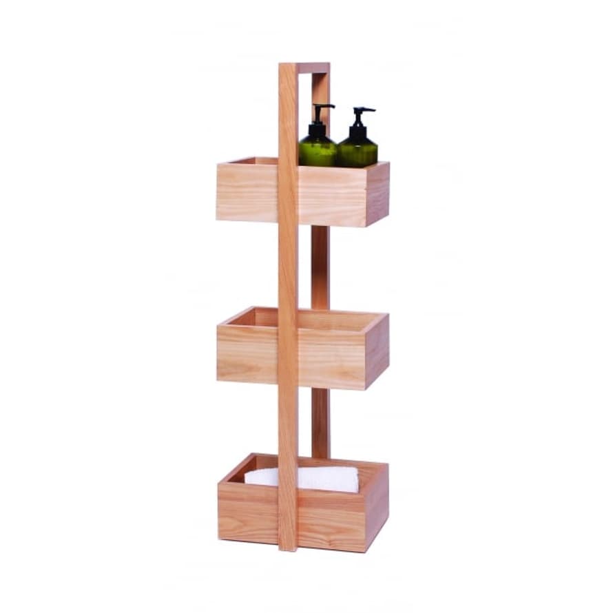 Wireworks Natural Oak Mezza 3 Tier Bathroom Caddy