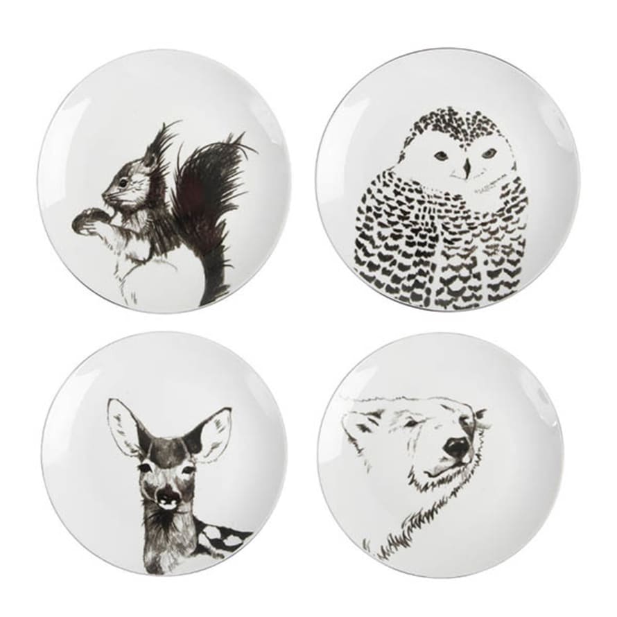 &klevering Set of 4 Anouk Winter Animal Plates