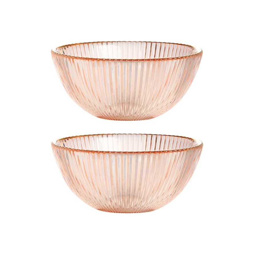 &klevering Set of 2 Small Pink Glass Bowl