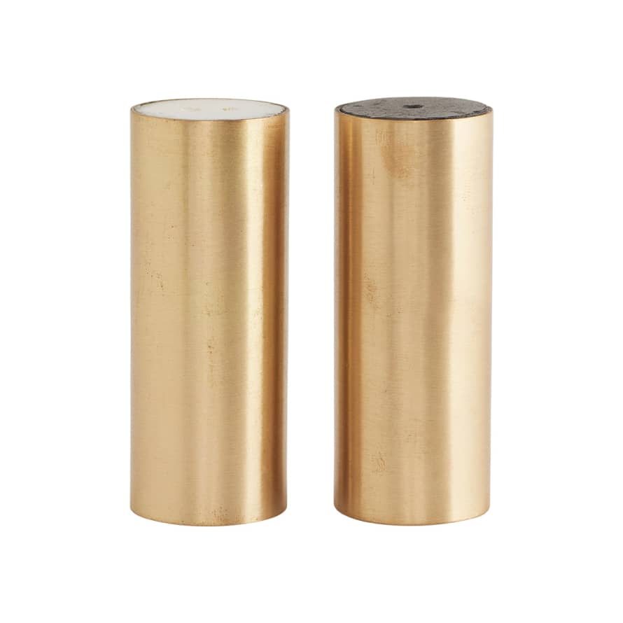 House Doctor Set Of 2 Pcs Brass Salt And Pepper