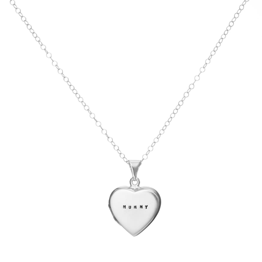 Posh Totty Designs Sterling Silver 'Mummy' Heart Locket Necklace