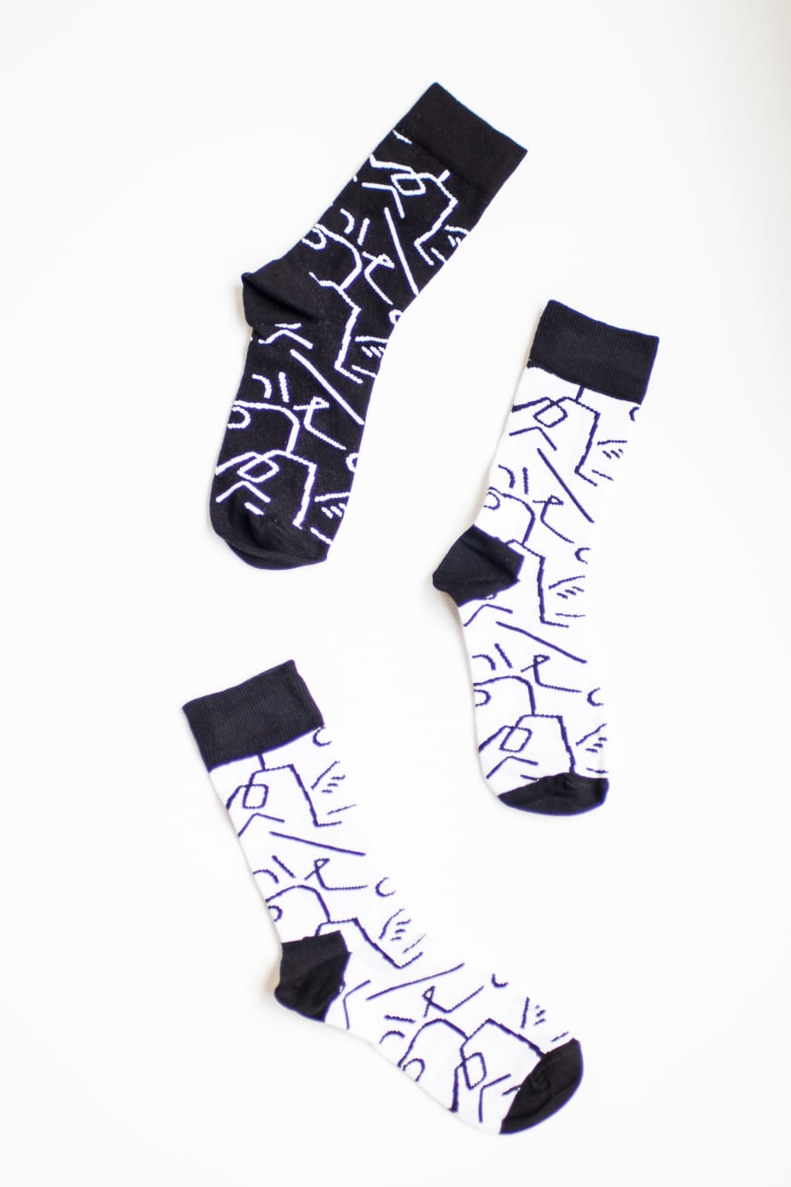 Odd Pears Bw Socks