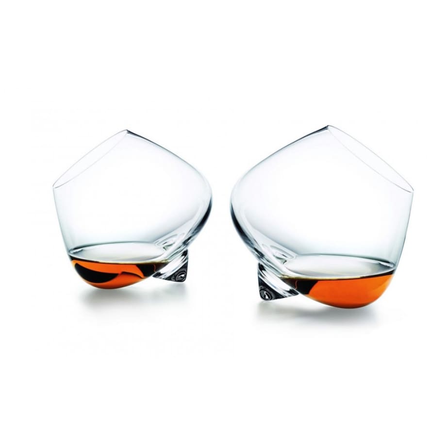 Normann Copenhagen Set Of 2 Cognac Rocking Glasses