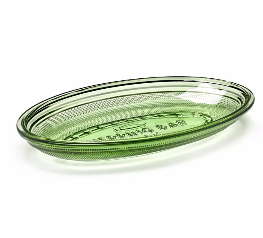 Serax Small Oval Glass Green Flat Dish