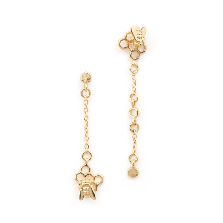 Bill Skinner Hexagon Bee Charm Drop Earring