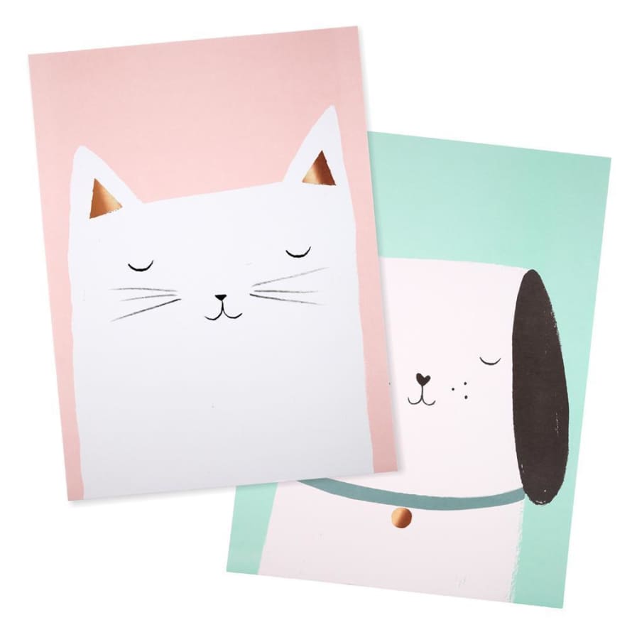 Mer Meri Pack of 2 Cat And Dog Prints