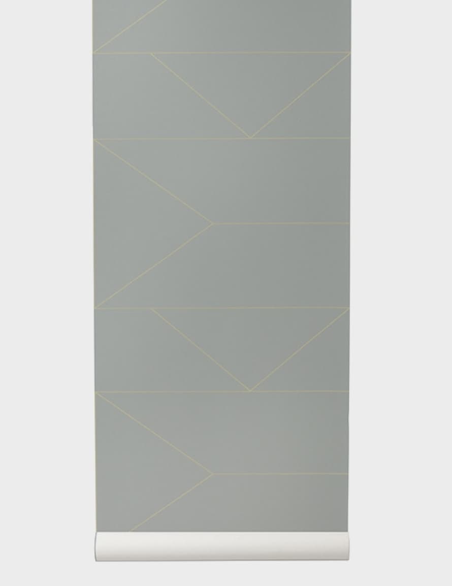 Ferm Living 10m Grey Lines Wallpaper 