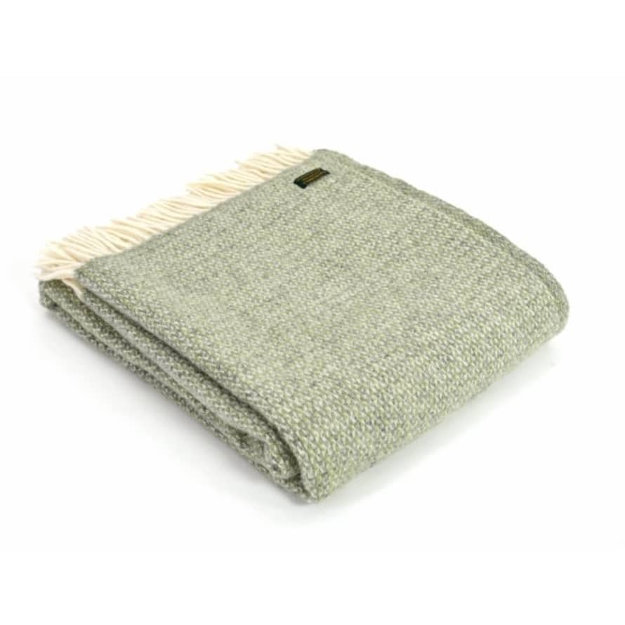 Tweedmill Green Grey Illusion Pure New Wool Throw 150cm x 183cm