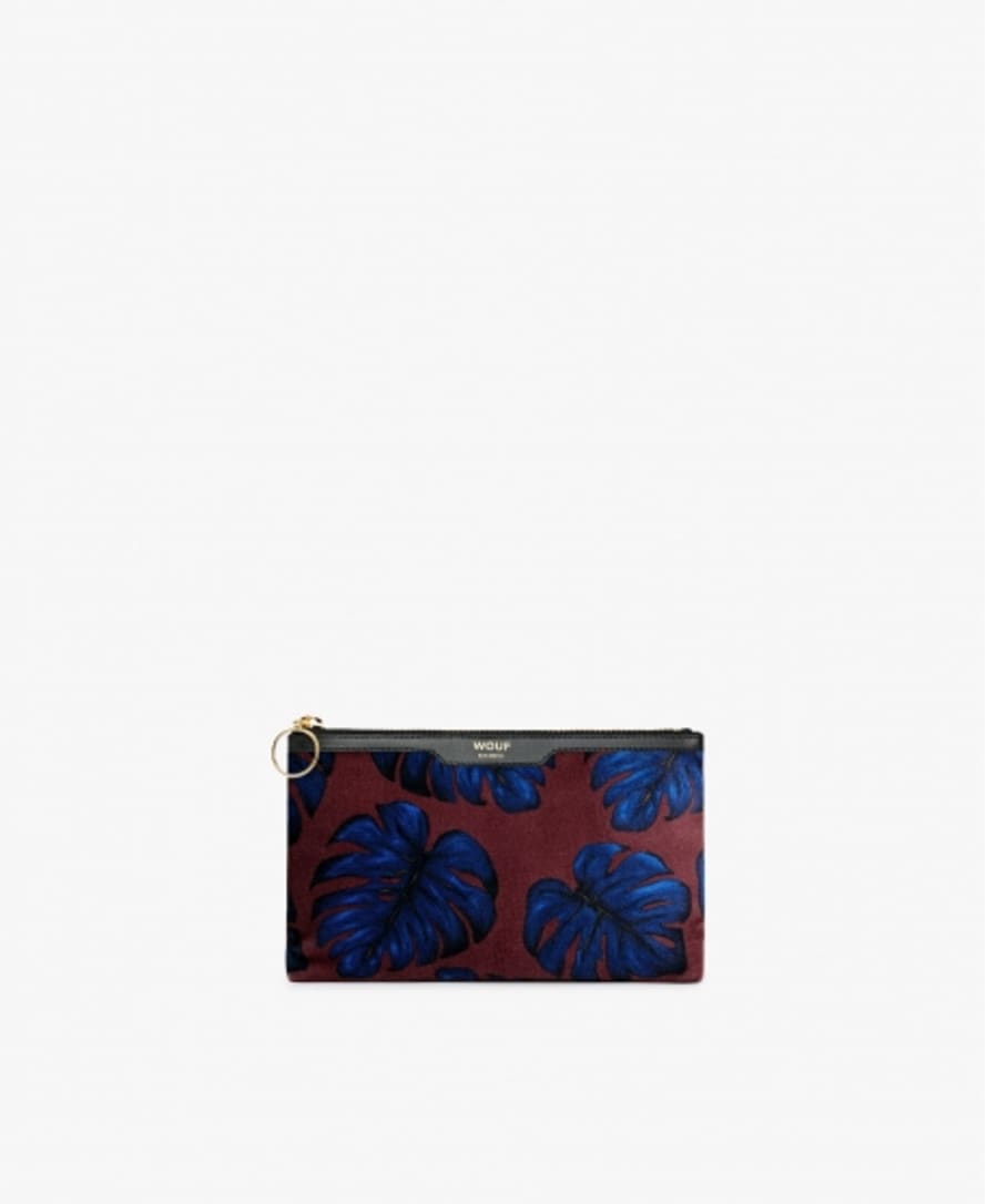 Wouf Small Leaves Velvet Night Clutch Bag