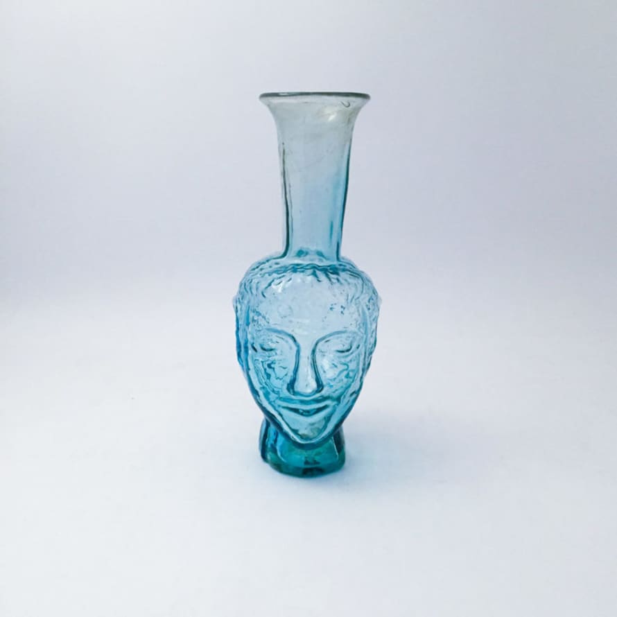 La Soufflerie Turquoise Anthropomorphic Blown Glass Vase 