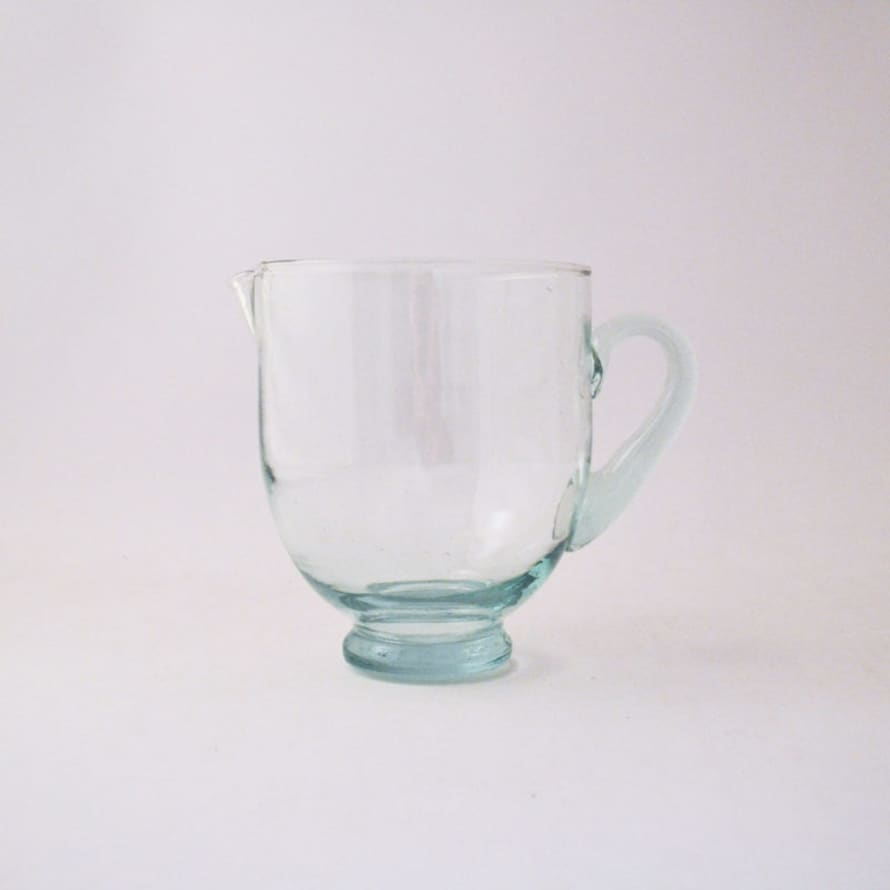 Le verre Beldi Transparent Round Hand-Blown Pitcher With Handle  