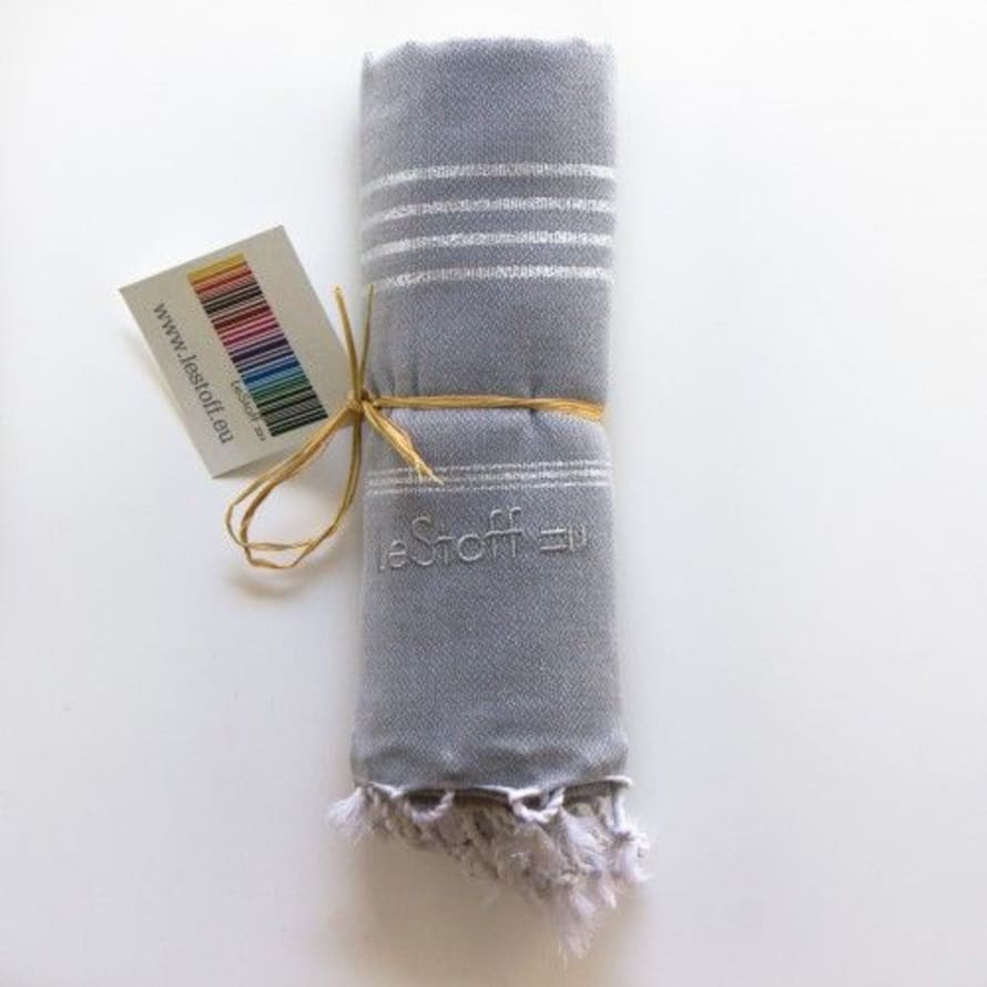 Le fabric Light Grey Silver Hammam Towel