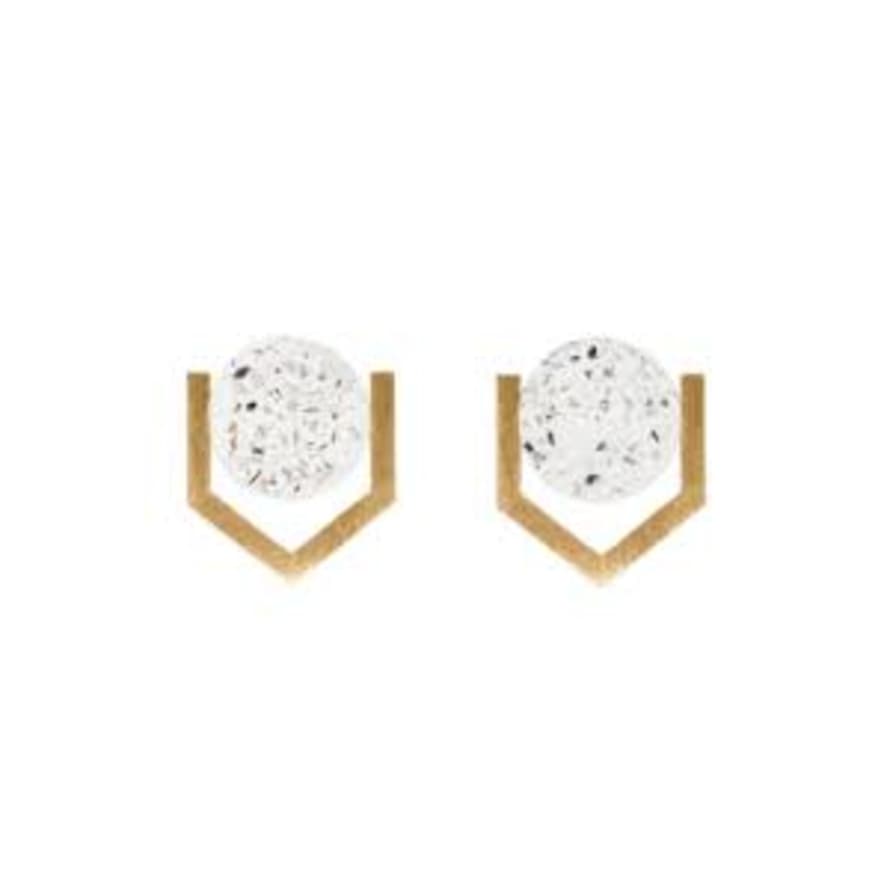 Promises Promises Psi Brass White Earrings