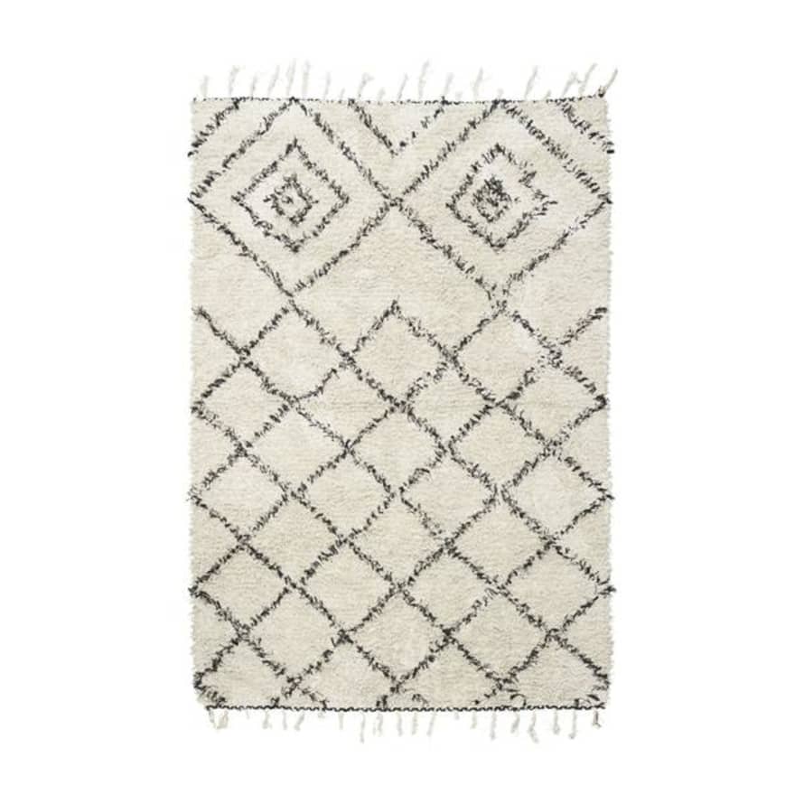 House Doctor White Black 140 X 200 Kuba Rug