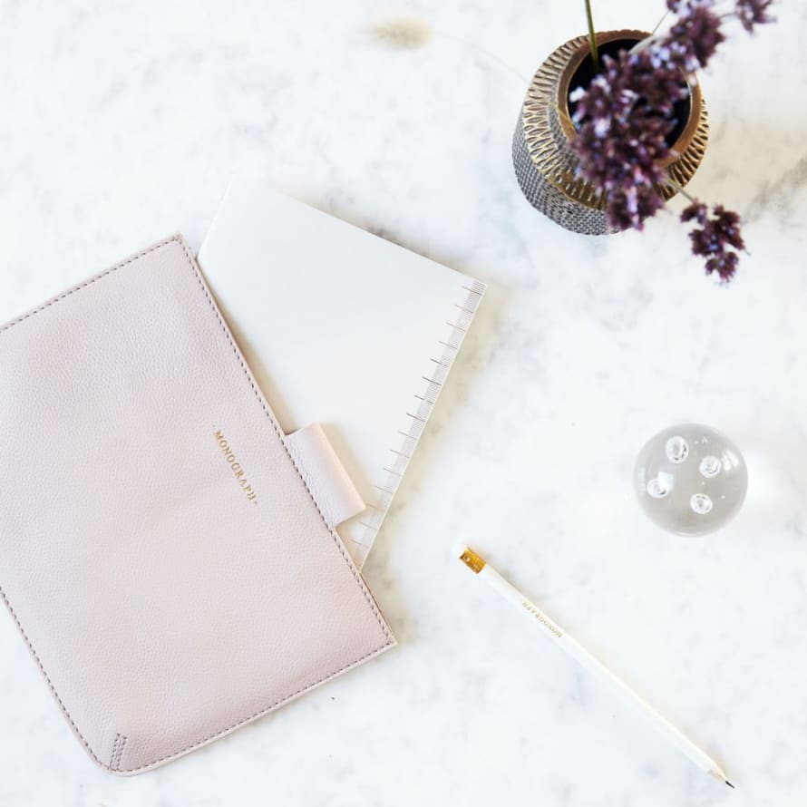 Monograph Ipad mini Leather Case - Rose