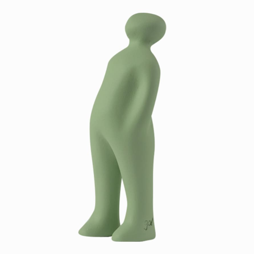 CORES DA TERRA The Visitor Small Cremic Sculpture - 38 Green Alfafa Clear