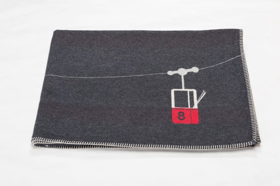 David Fussenegger Charcoal Grey Cable Car Blanket 