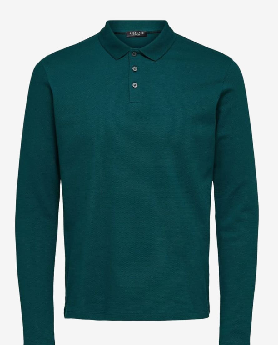 Selected Homme Rainforest Wave Long Sleeved Polo 