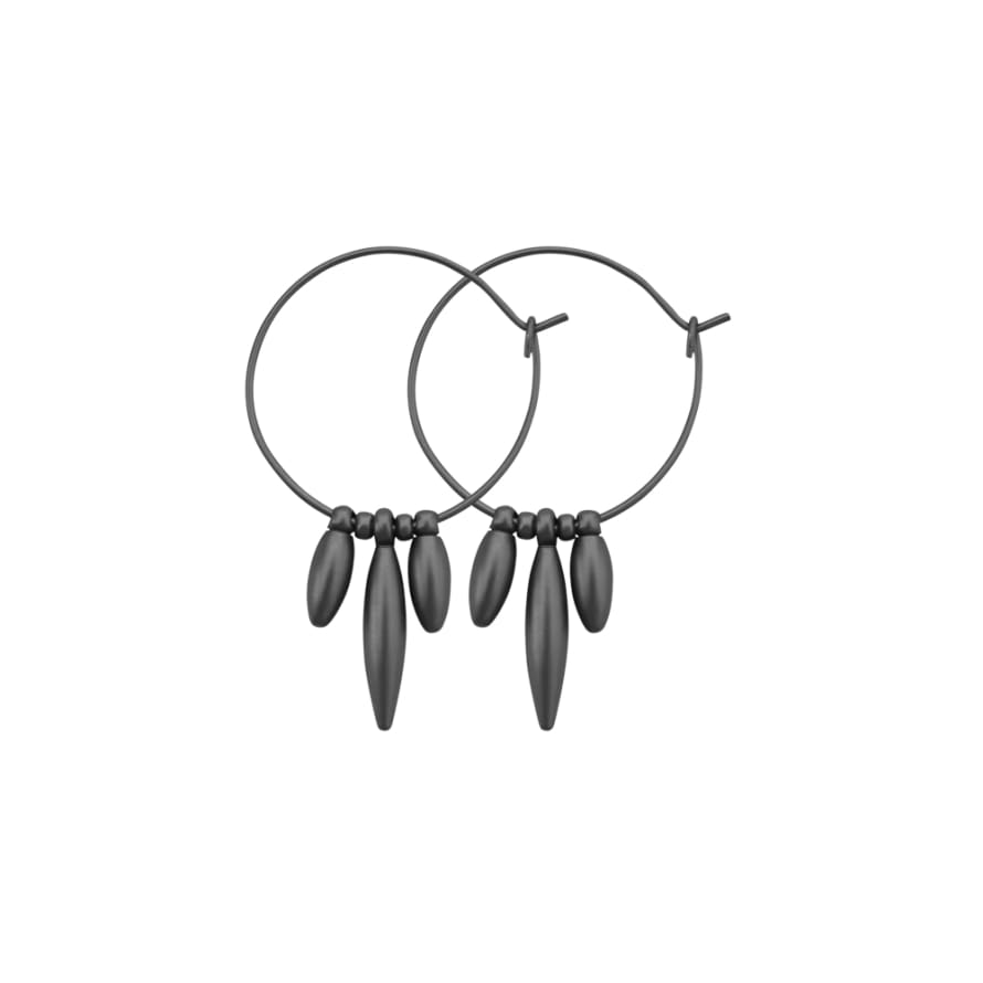 Dansk Smykkekunst Hematite Plating Daisy Bloom Earring 