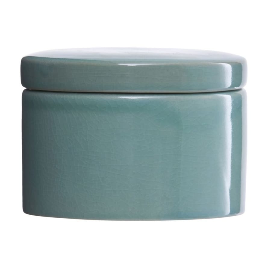 House Doctor Croz Large Green Earthenware Jar With Lid