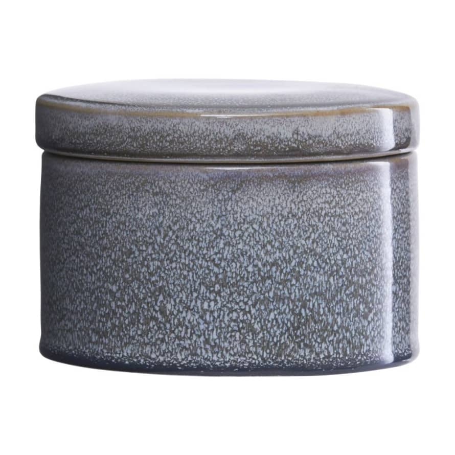 House Doctor Croz Large Grey Earthenware Jar With Lid