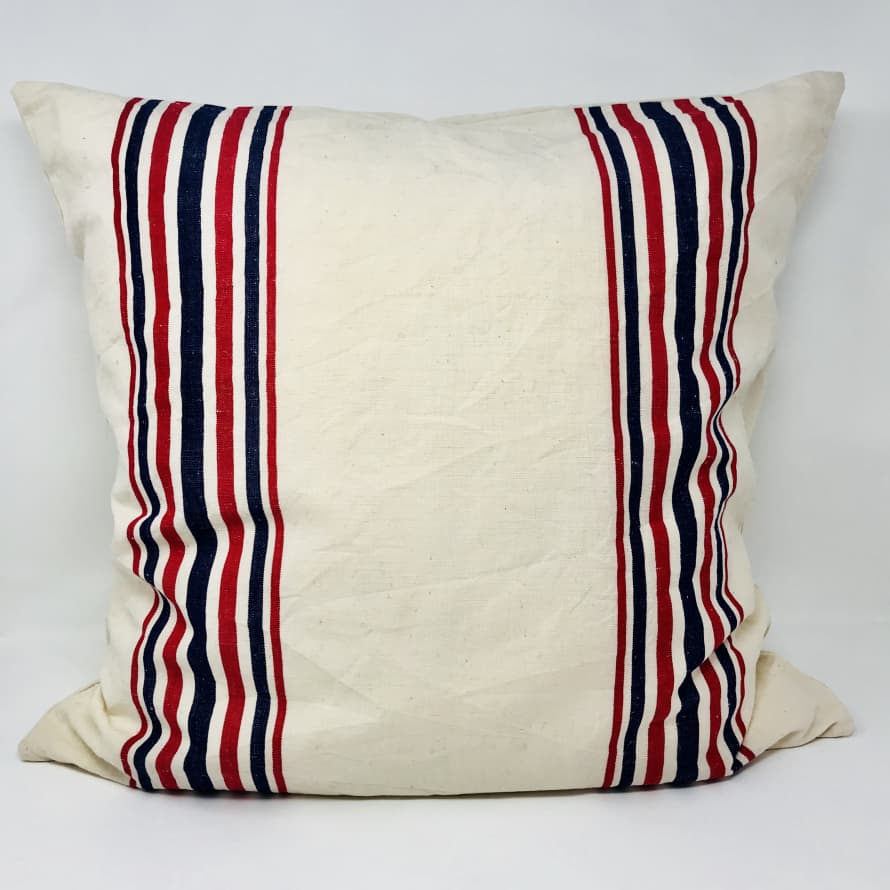 Pale & Interesting Vintage Striped Grain Sack Cushions