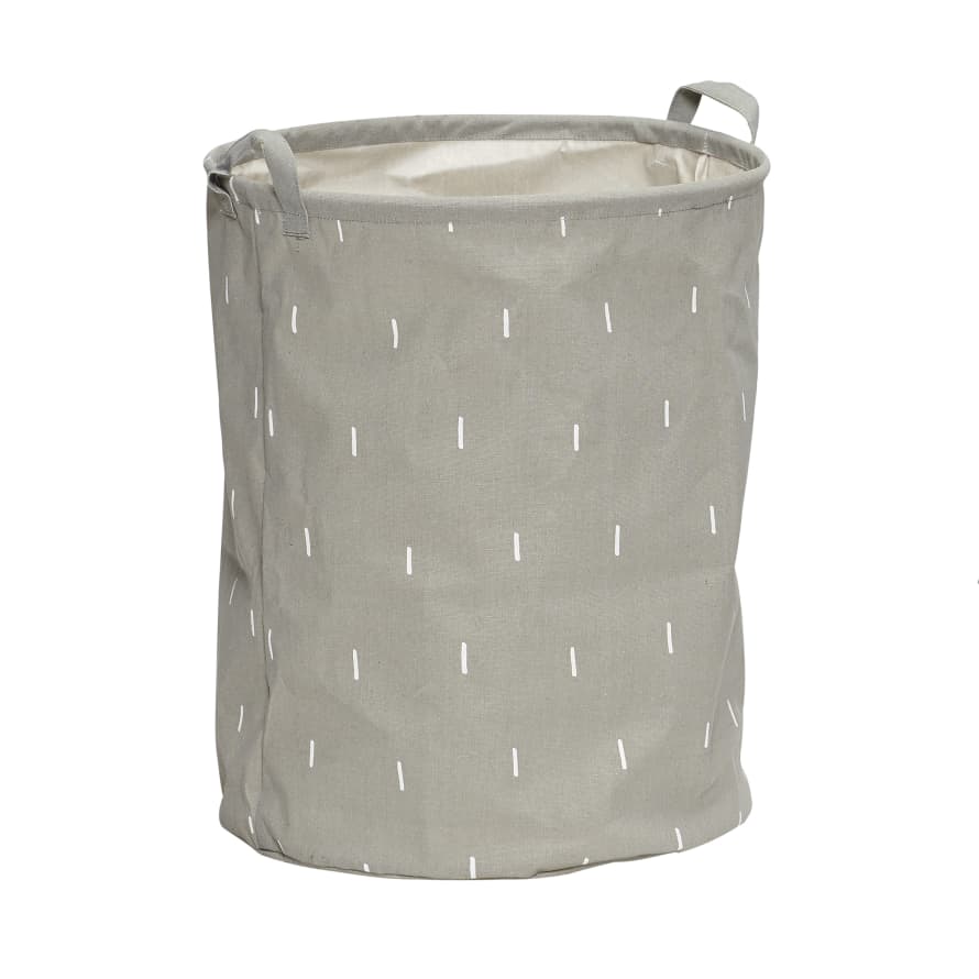 Hubsch Grey Waxed Inner Cotton Mix Laundry Basket in Large Size