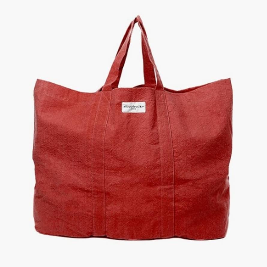 Rive Droite Paris Apple Red Recycled Cotton Tote Bag