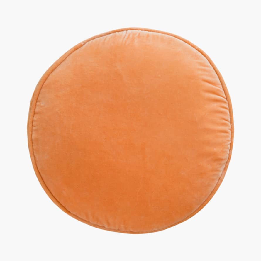 Castle Velvet Peach Round Cushion