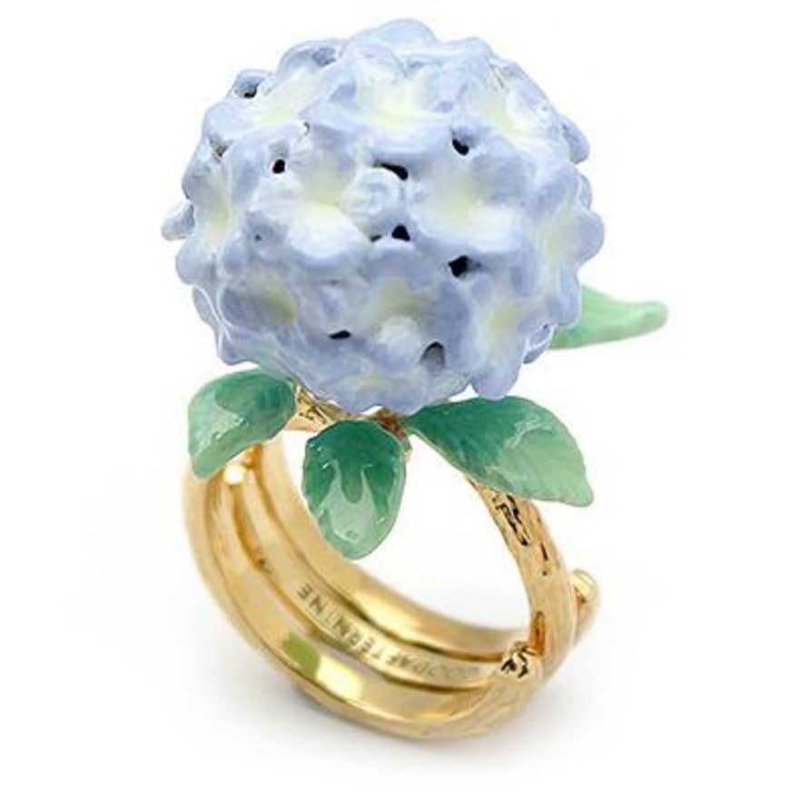 GOOD AFTER NINE Purple Brass Hydrangea Ring