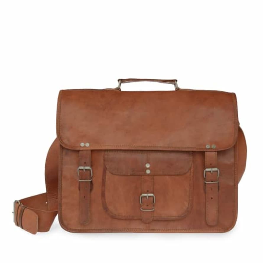 Vida Vida Medium Leather Satchel for Men