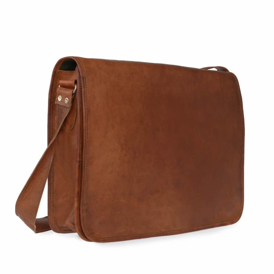 Vida Vida Medium Leather Messenger Laptop Bag