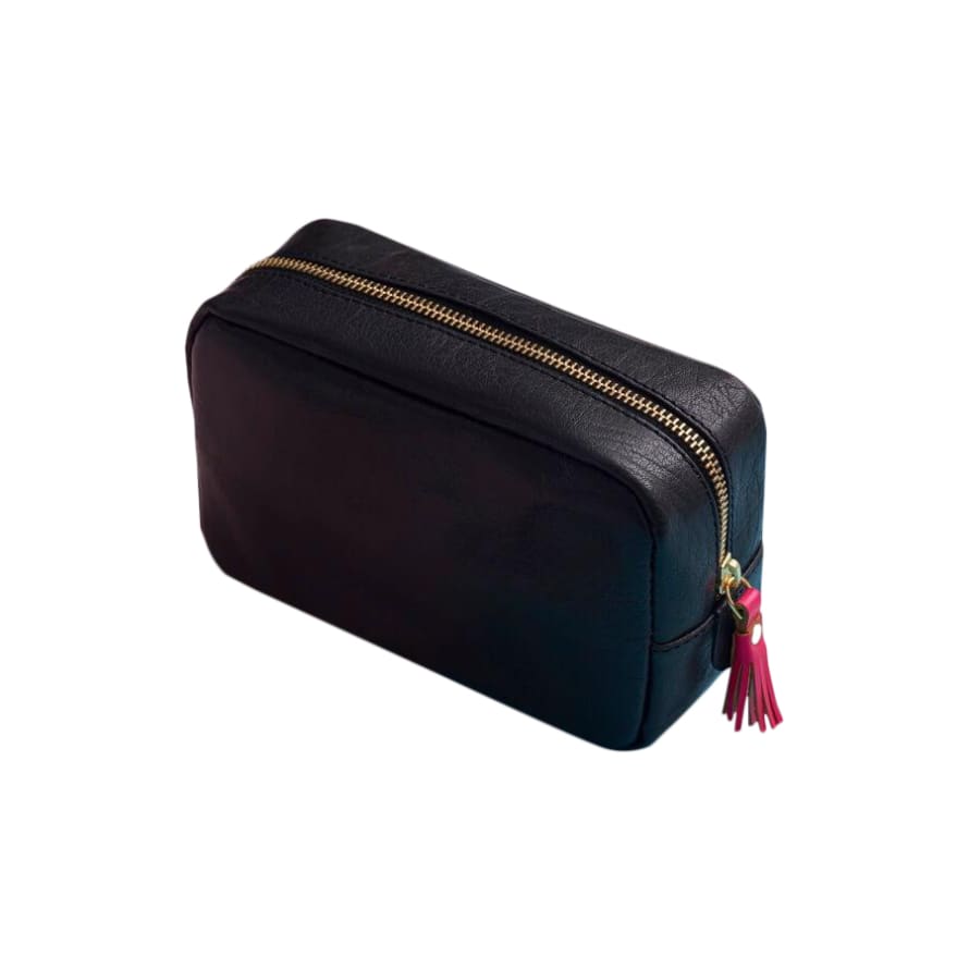 Vida Vida Leather Tassle Make-Up Bag