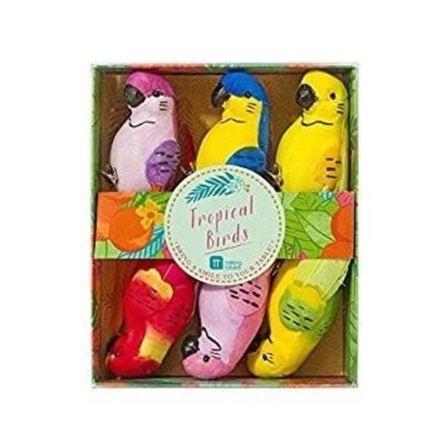 Talking Tables Tropical Fiesta Clip On Birds Decorations