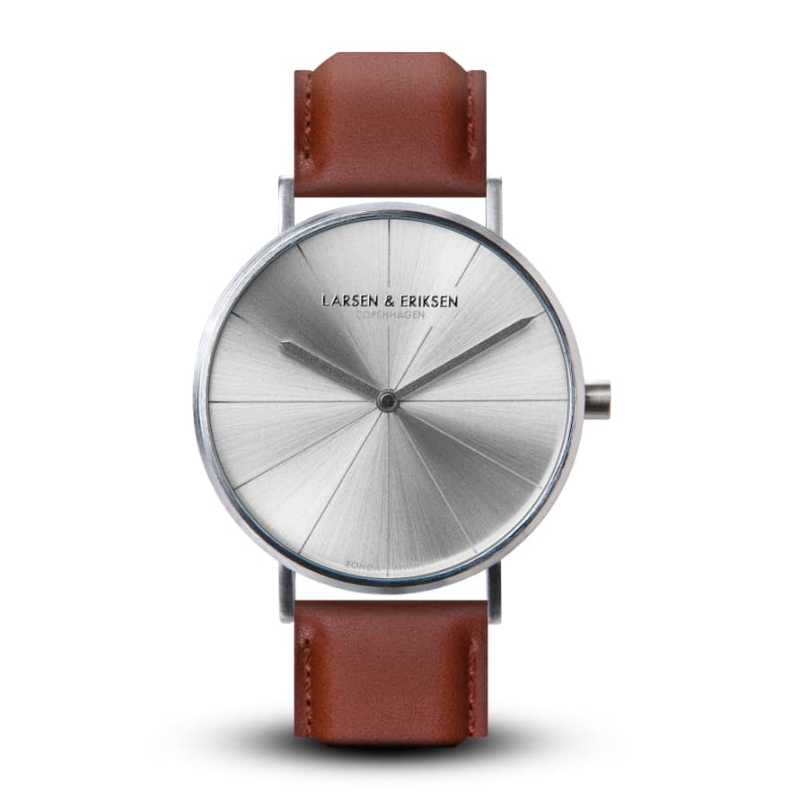 Larsen & Eriksen Silver Brown 37mm Absalon Watch