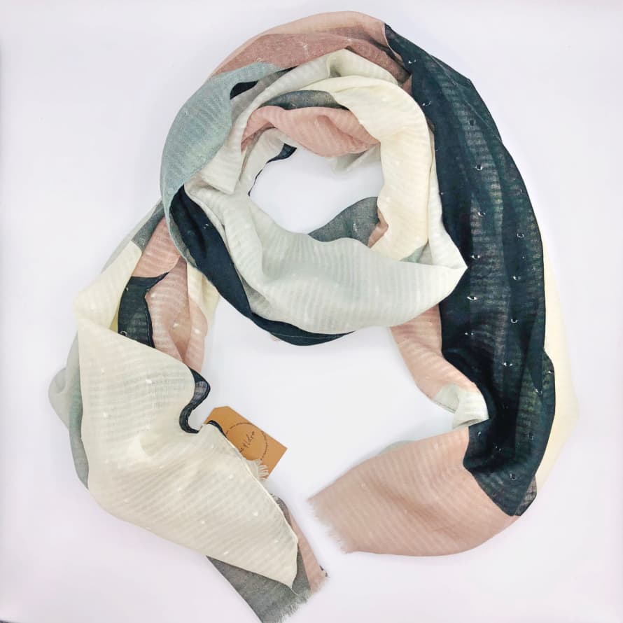 Miss Shorthair Grey And Black Geometric Scatter Scarf