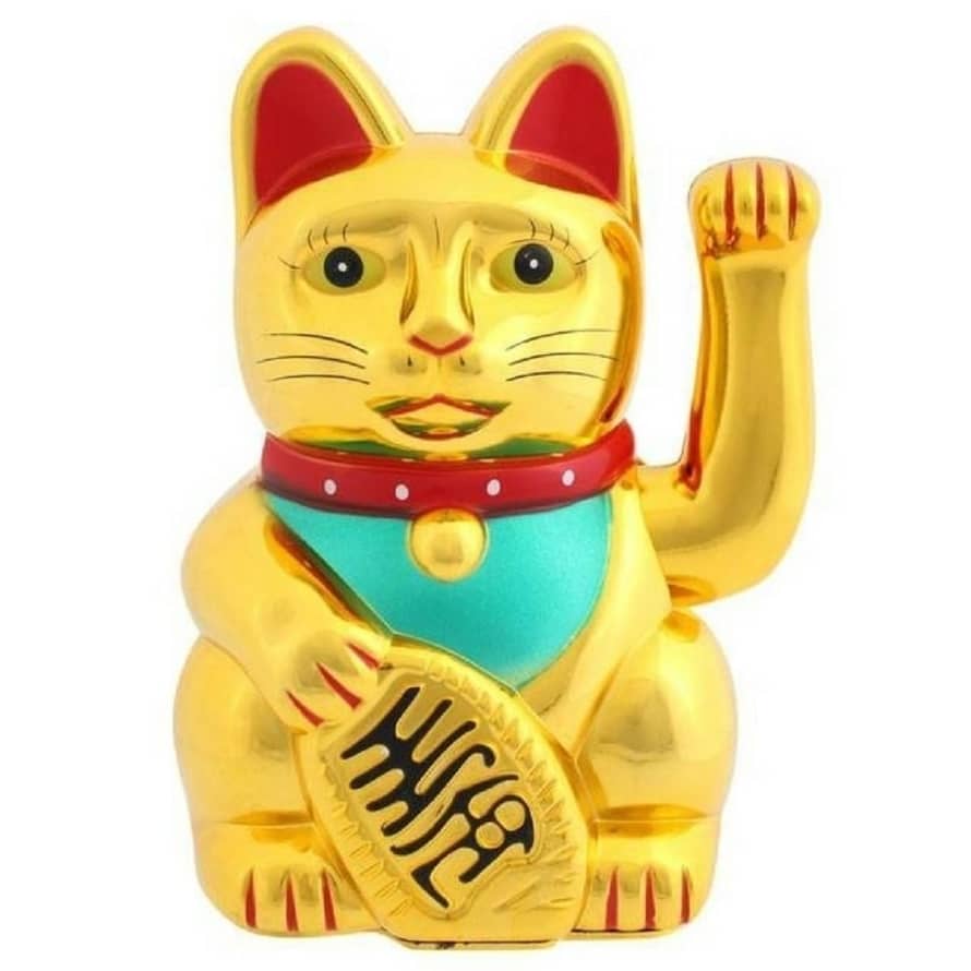 Hyde And Seek Gold Lucky Waving Cat