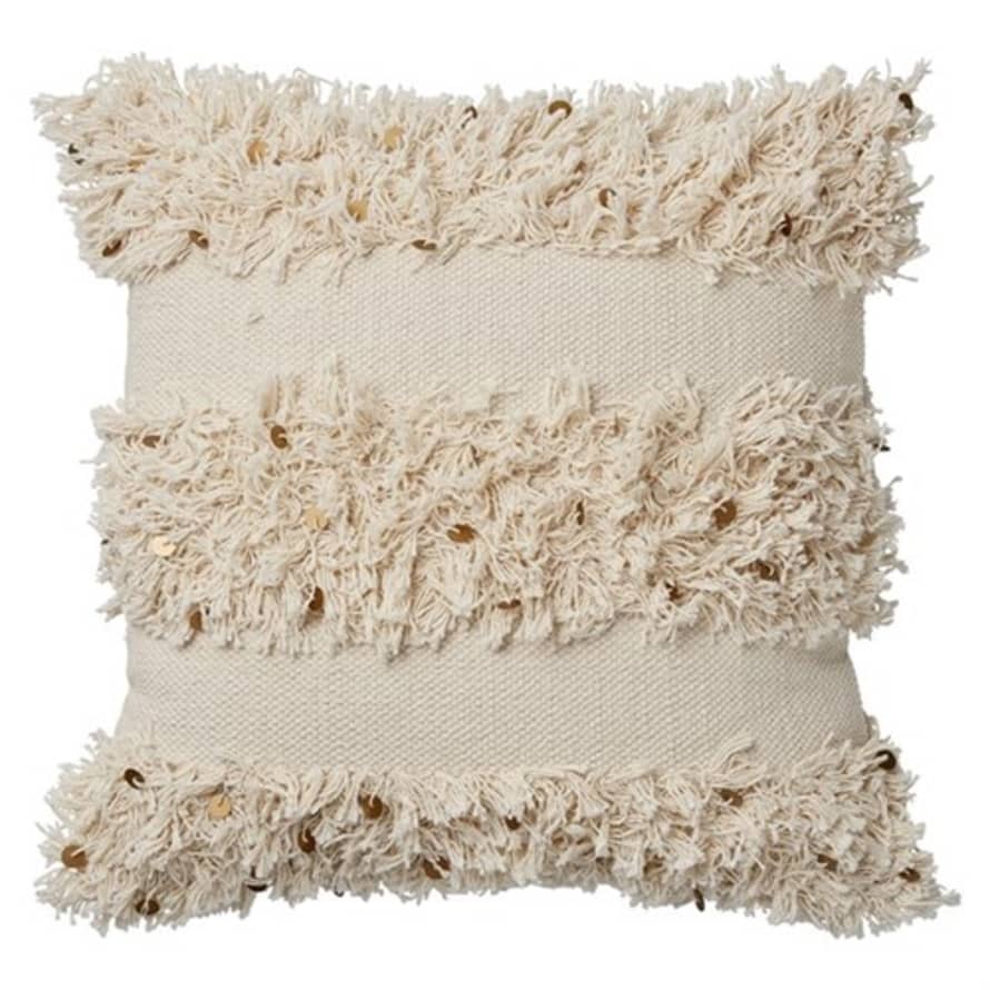 Lene Bjerre Feather Filled Off White Cotton Cushion