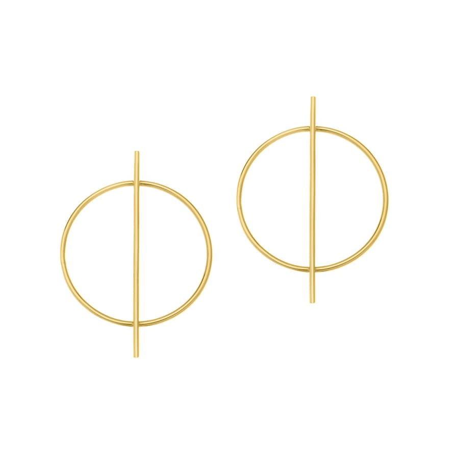 18 Carat Gold Vermeil  Q Hoop Statement Earrings