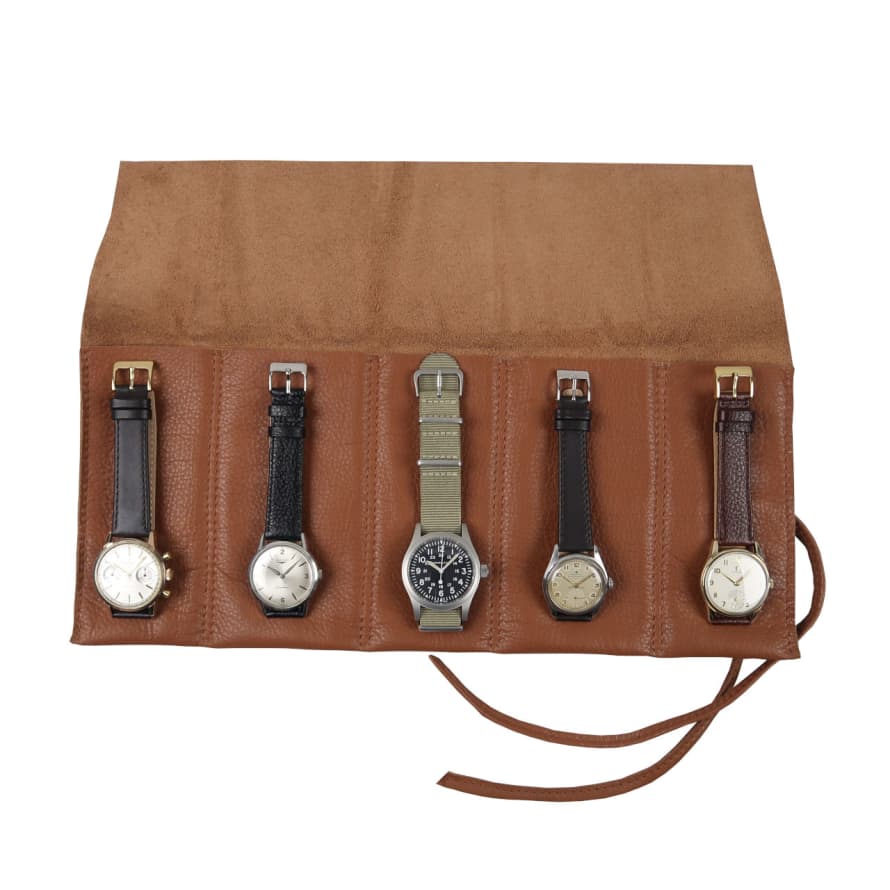 Black Bough Tan leather watch wrap